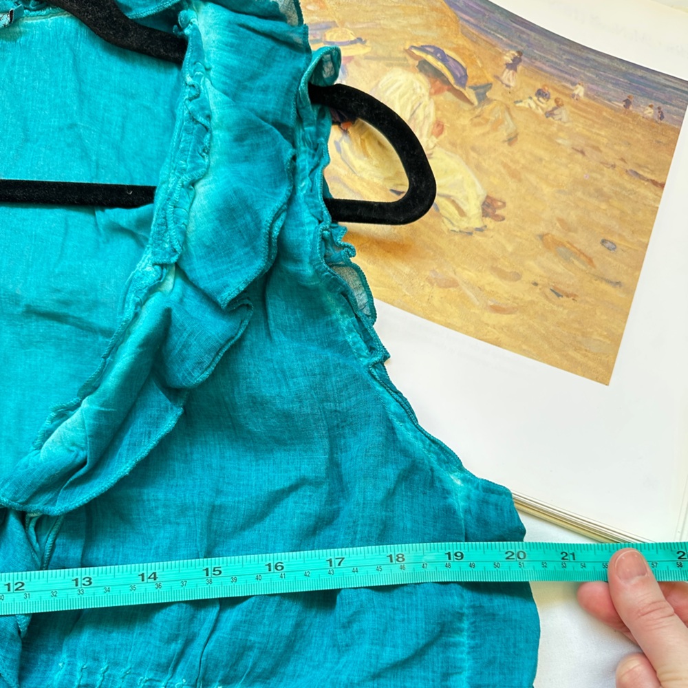 Teal Ruffled Blouse - Picture 9 of 14